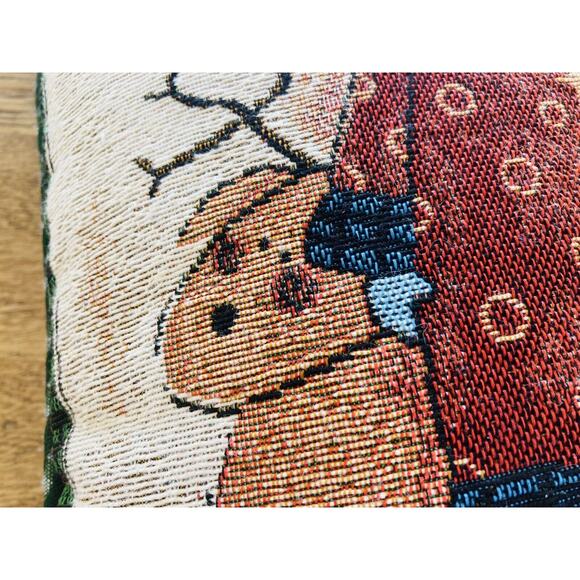 La France Home Tapestry Decorative Throw Pillow Kitty Cat Santa North Pole 2001 - Picture 6 of 10